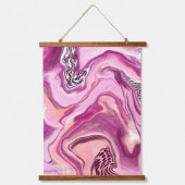 Roze, makende en magenta marble Fluid Art Hangend Wandkleed (Voorkant 2)
