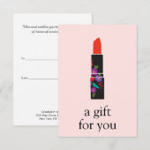 Roze Makeup Artiest Lipstick Cadeaubon (Voorkant / Achterkant)