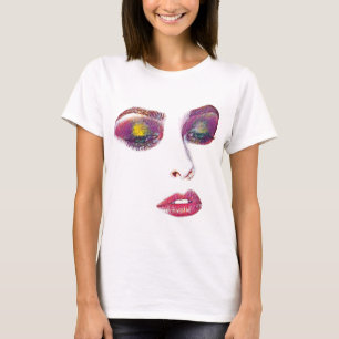 Roze Makeup Beauful Vrouwen zien originele kunst T-shirt