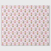 Roze Makeup Cosmetic Pattern Cosmetology Cadeaupapier (Vlak)