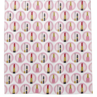 Roze Makeup Cosmetic Pattern Cosmetology Douchegordijn