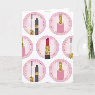 Roze Makeup Cosmetic Pattern Cosmetology Kaart