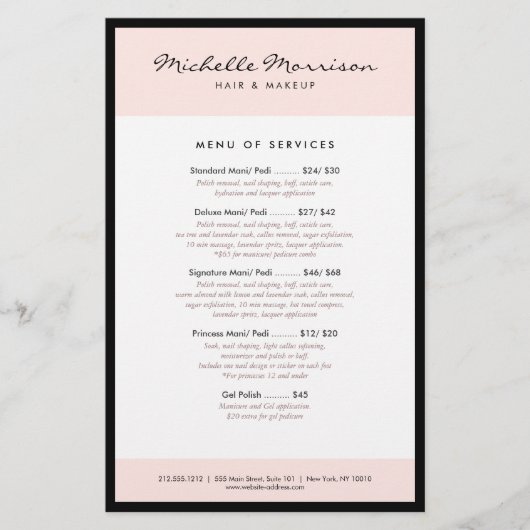  Roze Makeup en Beauty Salon, Nail Salon Flyer (Voorkant)