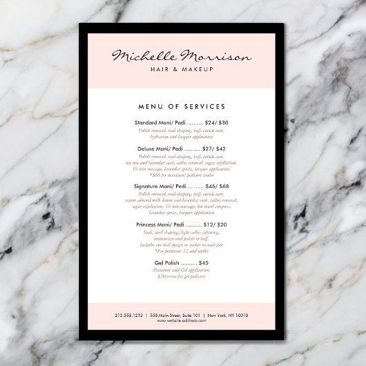 Roze Makeup en Beauty Salon, Nail Salon Flyer