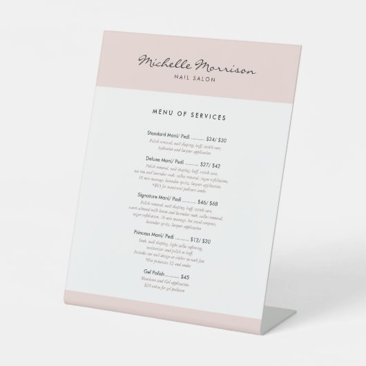  Roze Makeup en Beauty Salon, Nail Salon Reclamebord Met Voetstuk (Voorkant)