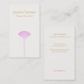 Roze Makeup-penseel, eenvoudige Makeup-artiest 2 Visitekaartje (Voorkant / Achterkant)