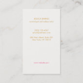 Roze Makeup-penseel, eenvoudige Makeup-artiest 2 Visitekaartje (Achterkant)