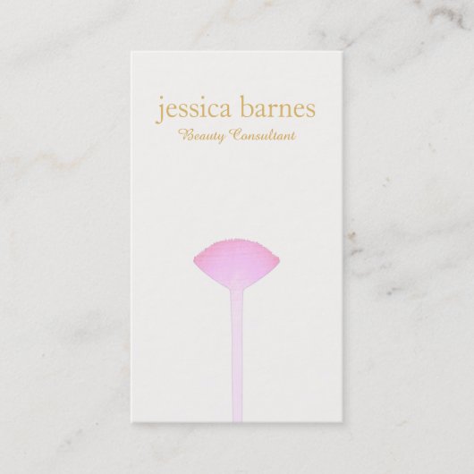 Roze Makeup-penseel, eenvoudige Makeup-artiest 2 Visitekaartje (Voorkant)