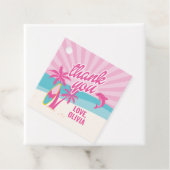 Roze Malibu Beach Palm Verjaardag Bedankjes Labels (In situ)