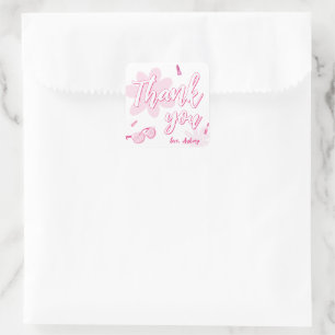 Roze Malibu Kom op Besties Verjaardag Bedankt Vierkante Sticker