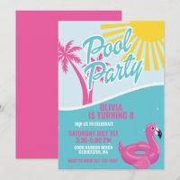 Roze Malibu zwembadfeest verjaardag
