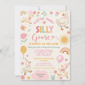 Roze Malle Gans Babyshower Uitnodiging (Voorkant)