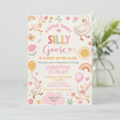 Roze Malle Gans Babyshower Uitnodiging (Staand voorkant)