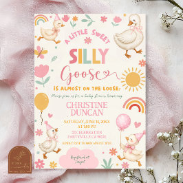 Roze Malle Gans Babyshower Uitnodiging