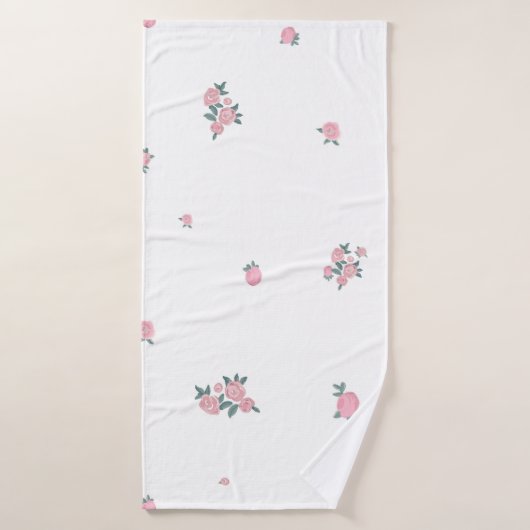 Roze malle rozen badhanddoek (Badhanddoek)
