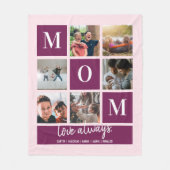 Roze mam Colorblock Six Photo Collage Persoonlijk Fleece Deken (Voorkant)