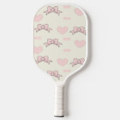 Roze mam patroon op crème pickleball paddle (Achterkant)