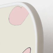 Roze mam patroon op crème pickleball paddle (Links Detail)