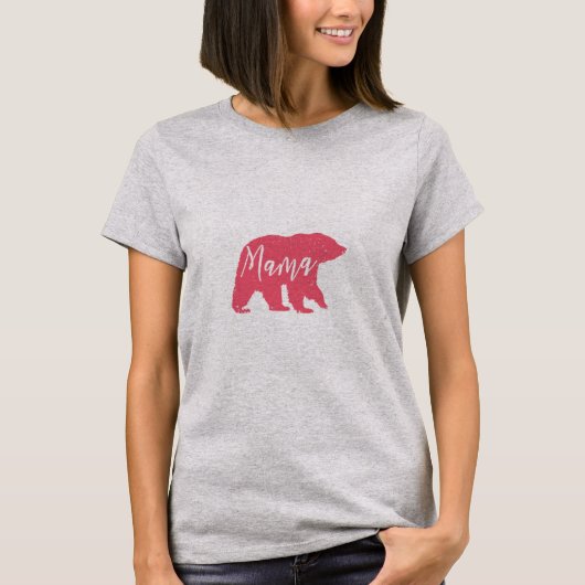 Roze Mama Beer cadeau voor Moederdag T-shirt (Voorkant)
