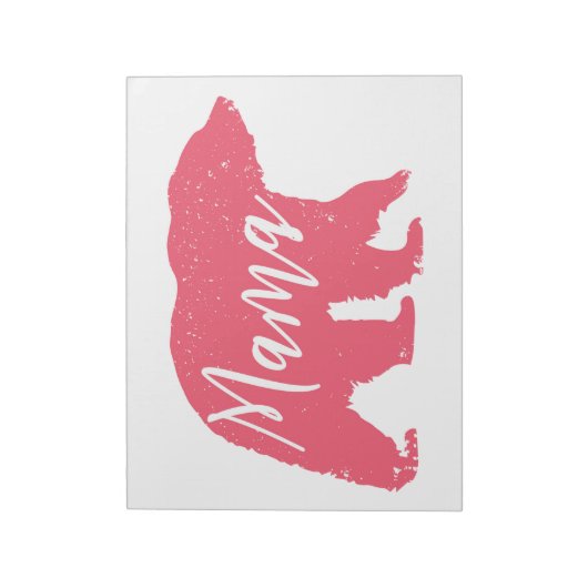 Roze mama Beer Notitieblok (Linkerzijde)