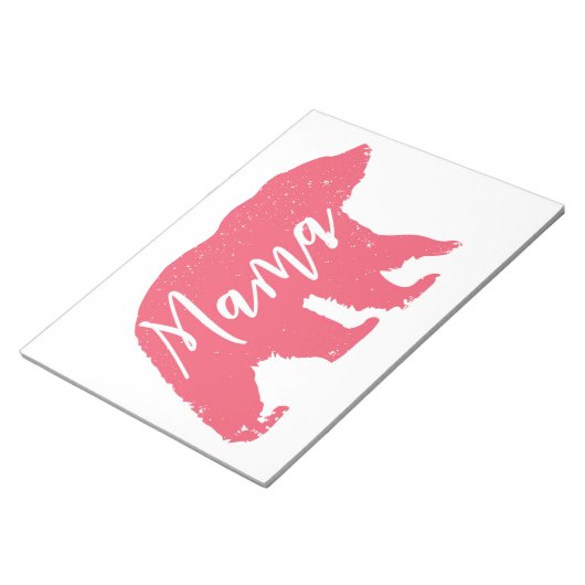 Roze mama Beer Notitieblok (Schuin)