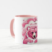 Roze Mama Beer Paw Prints Moederdag Mok (Voorkant links)
