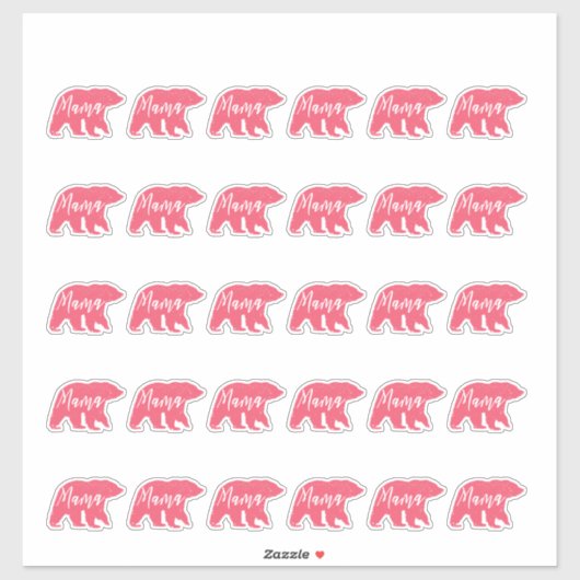 Roze mama Beer Sticker (Vel)