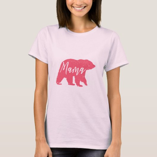 Roze mama Beer T-shirt (Voorkant)