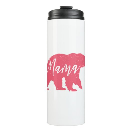 Roze mama Beer Thermosbeker (Voorkant)
