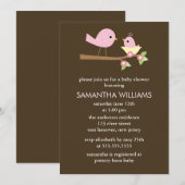 Roze mama en Baby vogels in een nestBaby shower Kaart (Voorkant / Achterkant)