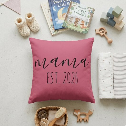Roze Mama Est Jaar Minimalistisch Huisaccent Kussen