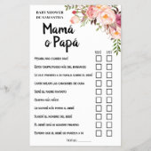Roze mama of papa zei ze tweetalige spelkaart flyer (Achterkant)