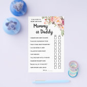 Roze mama of papa zei ze tweetalige spelkaart flyer (Enkel)