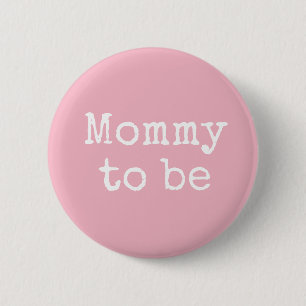 Roze mama om Baby shower Button te zijn