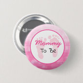 Roze mama om Baby shower te worden Ronde Button 5,7 Cm (Voorkant /achterkant)