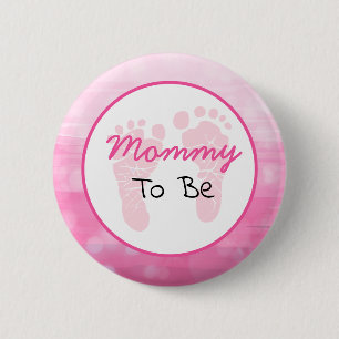 Roze mama om Baby shower te worden Ronde Button 5,7 Cm
