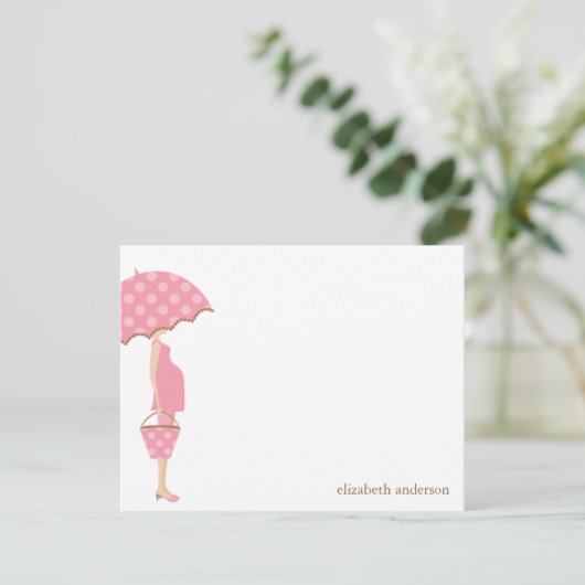Roze mama om Baby shower te zijn Dank je kaarten (Staand voorkant)