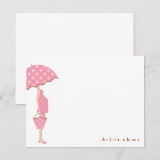 Roze mama om Baby shower te zijn Dank je kaarten (Voorkant / Achterkant)