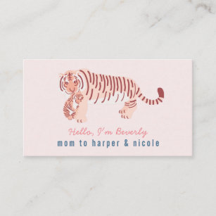 Roze mama tijger en Visitekaartje voor mammie uits Contactkaartje