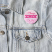 Roze Mama To Be Baby shower knop Ronde Button 5,7 Cm (In situ)