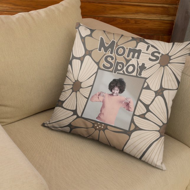 Roze Mama's Spot Couch Foto Moederdag Gift Kussen (Creator heeft geüpload)