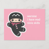 Roze Man Ninjabread Briefkaart (Voorkant)