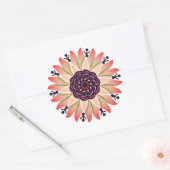 roze mandala bloem ronde sticker (Envelop)