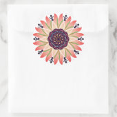 roze mandala bloem ronde sticker (Tas)
