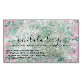 Roze Mandala Bloem Schrift Magnetisch Visitekaartje (Voorkant)