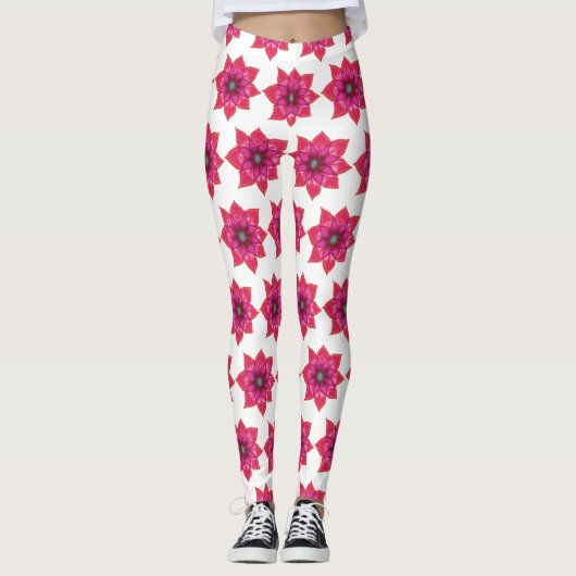 Roze Mandala Bloemen Custom Leggings (Voorkant)