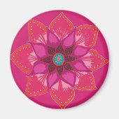 Roze Mandala bloemkunst Magneet (Voorkant)