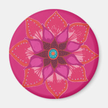 Roze Mandala bloemkunst Magneet