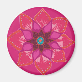 Roze Mandala bloemkunst Magneet
