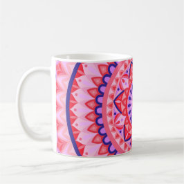 Roze Mandala Boho Levendig Geometrisch Patroon Gez Koffiemok